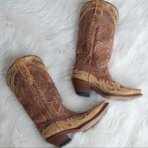 Distressed Corral cowboy boots